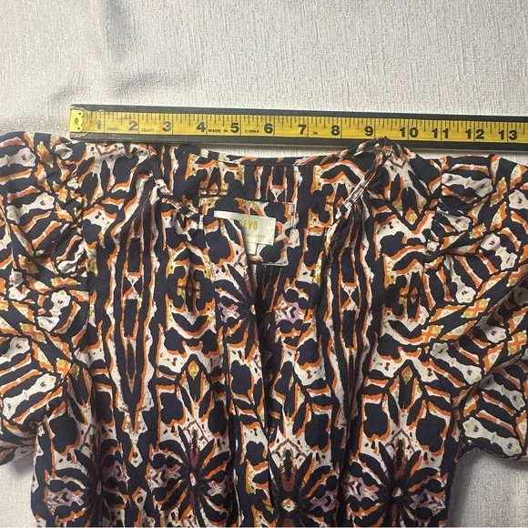 Anthropologie Maeve Somerset Maxi Dress Printed Short Sleeve  XS P - Picture 12 of 14